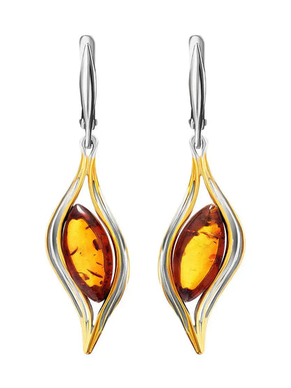 Silver Fire Pendant Earrings