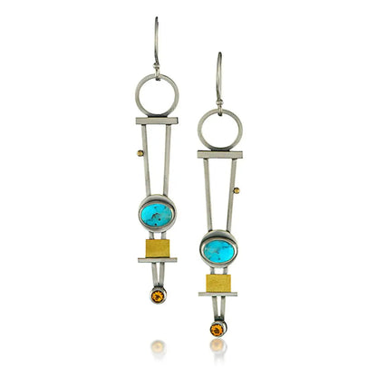 Two-Colored Plaid Earrings
